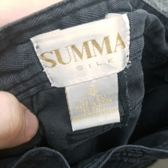 Summa Men's 38 Herringbone Black Chino Shorts 100% Silk 35.5" 6.25" 13.5" - Picture 11 of 11